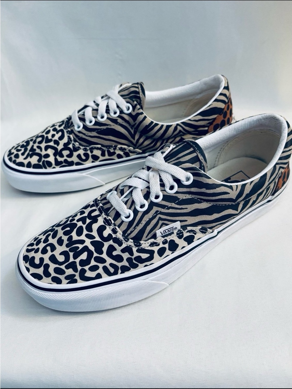 Vans Women's Black and White Animal Print Sneakers - Picture 3 of 10